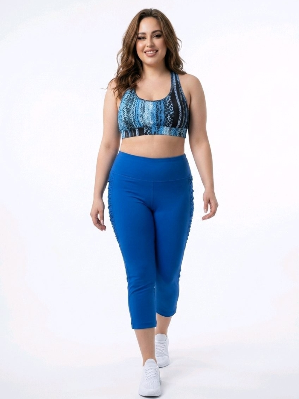 Velocity Royal Blue High-Waist Capri Leggings